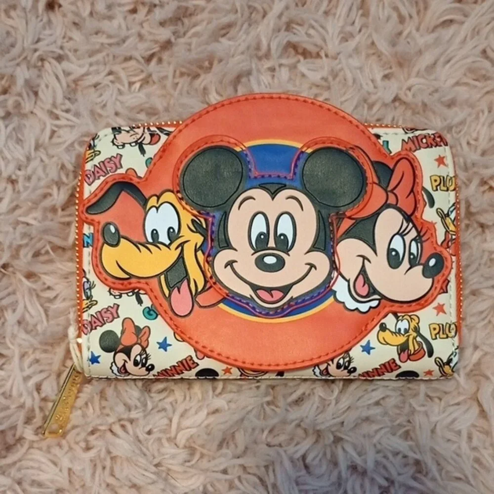 Loungefly Disney Mickey Mouse and Friends Zip-Around Wallet, , large image numbe